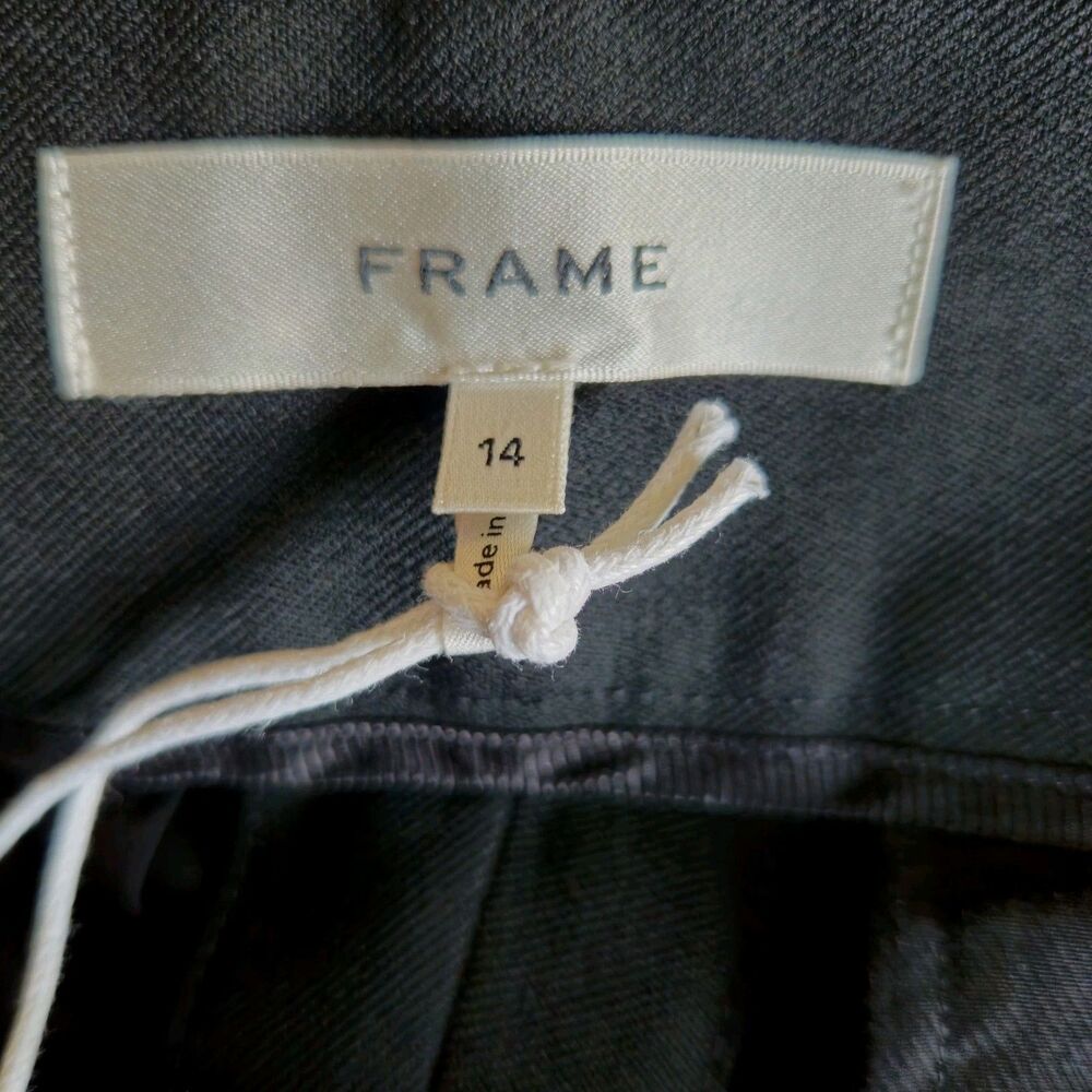 Frame Denim Relaxed Trouser Size 14 Black Wide Leg Suiting Version Wide Leg New - Picture 7 of 8